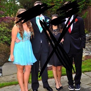 Beautiful Teal Beaded Homecoming Dress